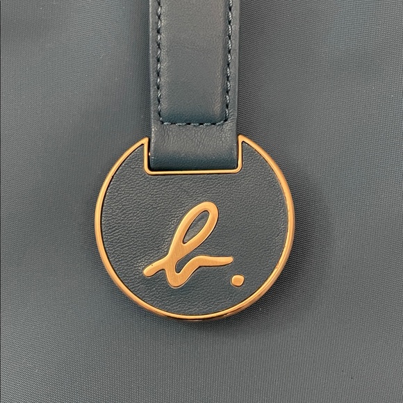 Agnes B Voyage Tote Bag Turquoise Blue Nylon Leather Bag Agnès B. France - Picture 8 of 11